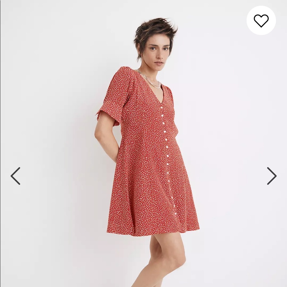 Madewell Silk Button Front Mini Dress